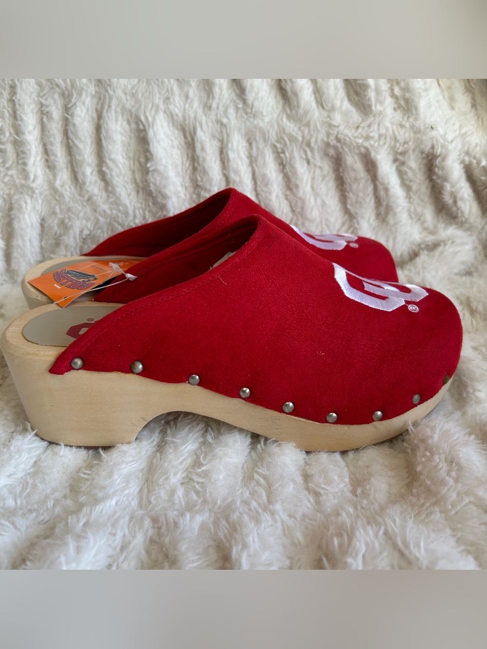 NWT Oklahoma Sooners OU Wood Clogs - Picture 2 of 11